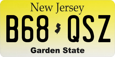 NJ license plate B68QSZ