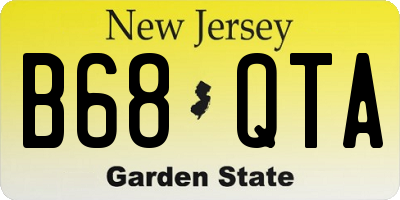 NJ license plate B68QTA