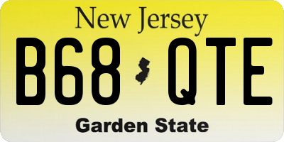 NJ license plate B68QTE