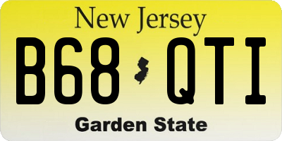 NJ license plate B68QTI