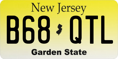 NJ license plate B68QTL