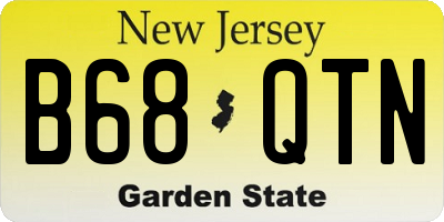 NJ license plate B68QTN