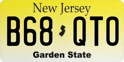 NJ license plate B68QTO