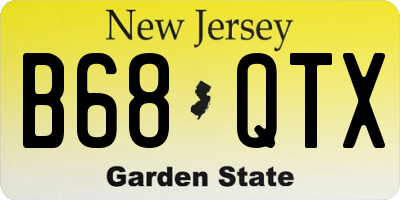 NJ license plate B68QTX