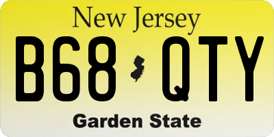 NJ license plate B68QTY