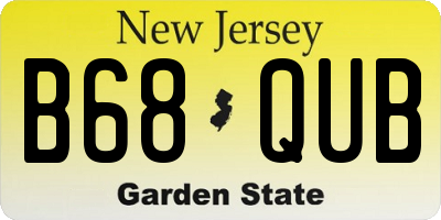 NJ license plate B68QUB