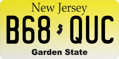 NJ license plate B68QUC