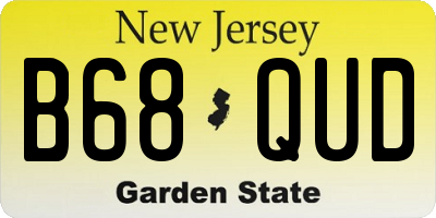 NJ license plate B68QUD