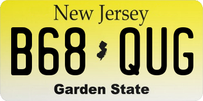 NJ license plate B68QUG