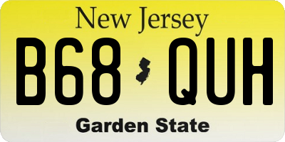 NJ license plate B68QUH