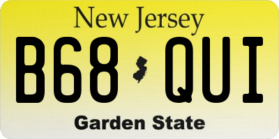 NJ license plate B68QUI