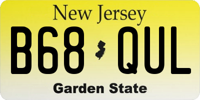 NJ license plate B68QUL