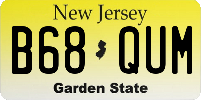NJ license plate B68QUM