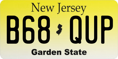 NJ license plate B68QUP