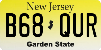 NJ license plate B68QUR
