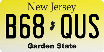 NJ license plate B68QUS