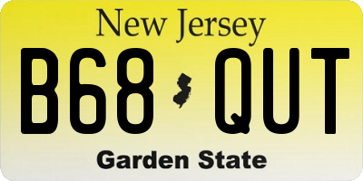 NJ license plate B68QUT