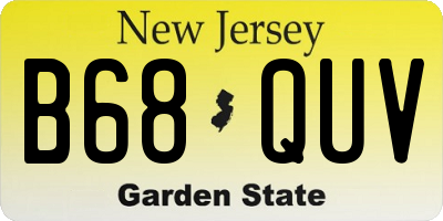NJ license plate B68QUV