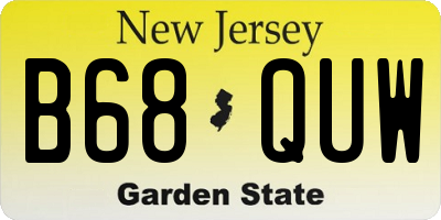 NJ license plate B68QUW