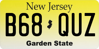 NJ license plate B68QUZ