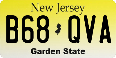 NJ license plate B68QVA