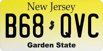 NJ license plate B68QVC