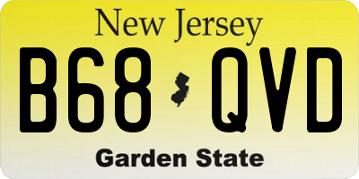 NJ license plate B68QVD