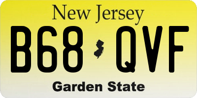 NJ license plate B68QVF