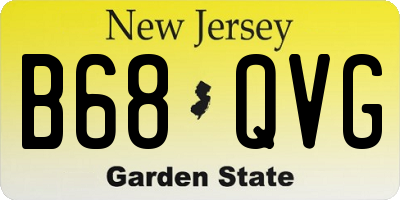 NJ license plate B68QVG
