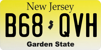 NJ license plate B68QVH