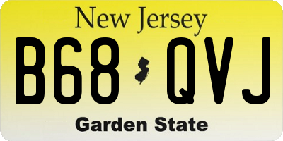 NJ license plate B68QVJ