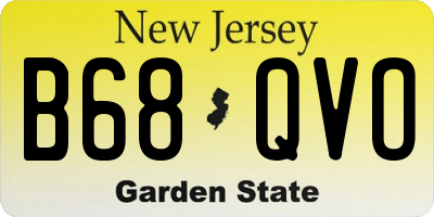 NJ license plate B68QVO