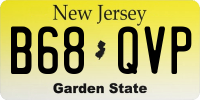NJ license plate B68QVP