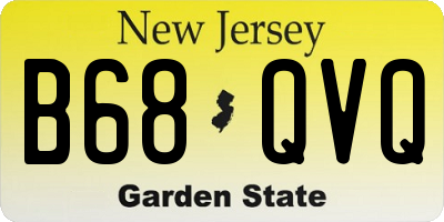 NJ license plate B68QVQ