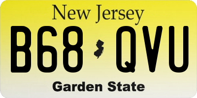 NJ license plate B68QVU