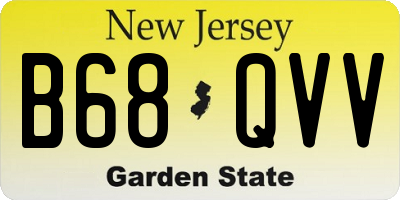 NJ license plate B68QVV