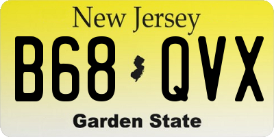 NJ license plate B68QVX
