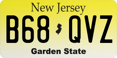 NJ license plate B68QVZ
