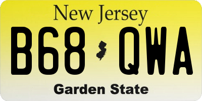NJ license plate B68QWA