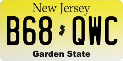 NJ license plate B68QWC