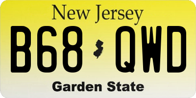 NJ license plate B68QWD