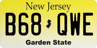 NJ license plate B68QWE