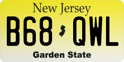 NJ license plate B68QWL