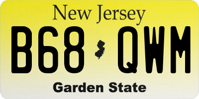 NJ license plate B68QWM