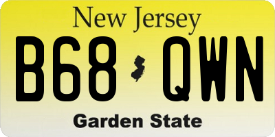 NJ license plate B68QWN