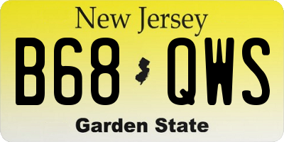 NJ license plate B68QWS