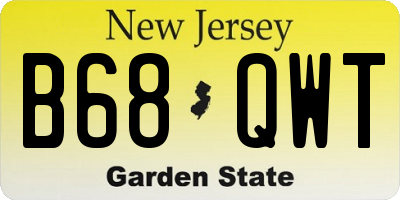 NJ license plate B68QWT