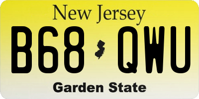 NJ license plate B68QWU