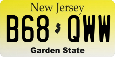 NJ license plate B68QWW