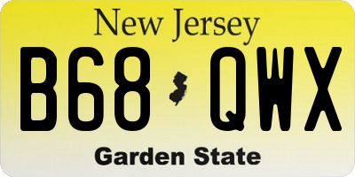 NJ license plate B68QWX